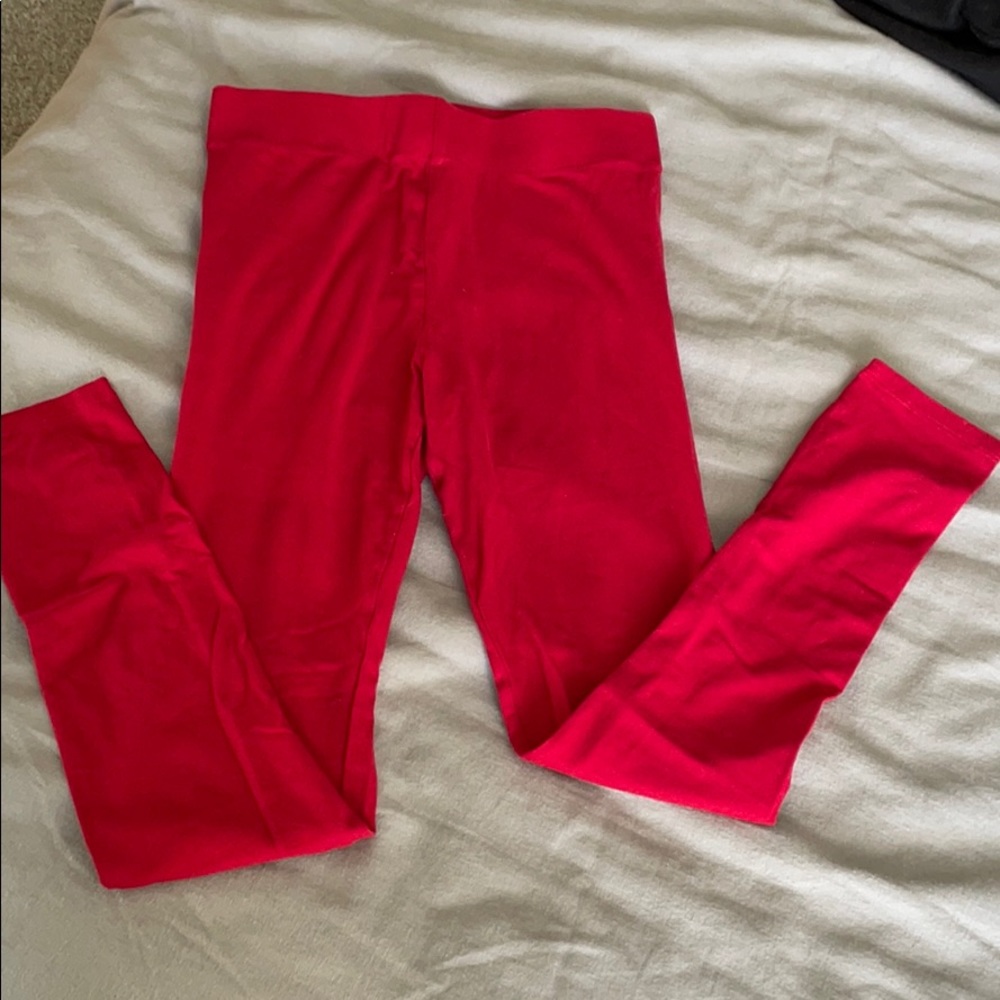 Red leggings